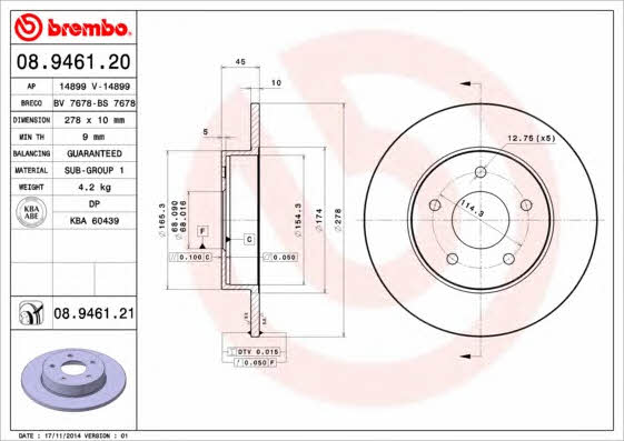 Купить Brembo 08946120 – отличная цена на EXIST.UA!