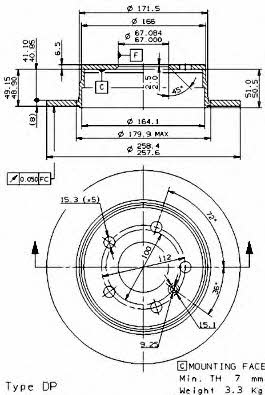 Тормозной диск задний невентилируемый Brembo 08.9580.11