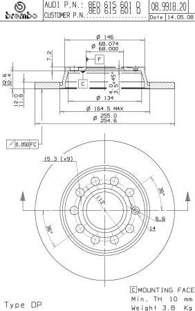 Купить Brembo 08991821 – отличная цена на EXIST.UA!