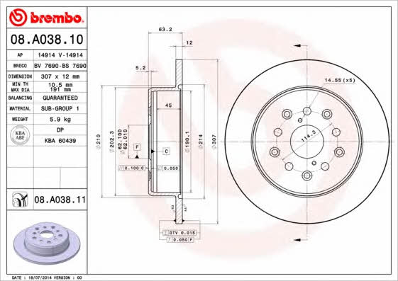 Купити Brembo 08A03811 – суперціна на EXIST.UA!