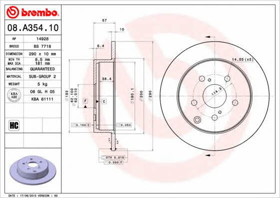 Купить Brembo 08A35410 – отличная цена на EXIST.UA!