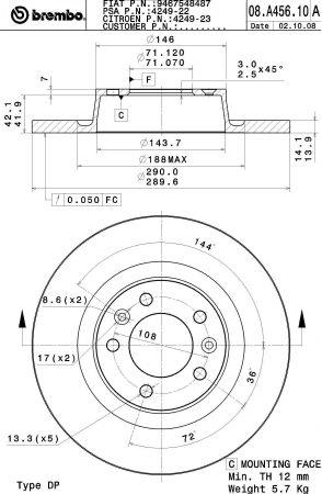 Купить Brembo 08A45610 – отличная цена на EXIST.UA!