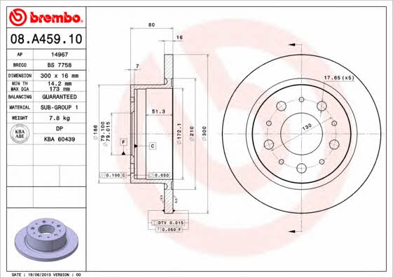 Купить Brembo 08A45910 – отличная цена на EXIST.UA!