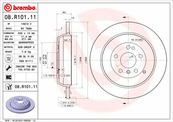 Купити Brembo 08R10111 – суперціна на EXIST.UA!