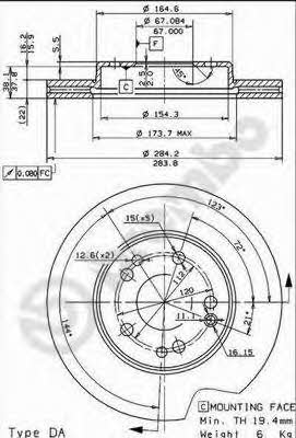Brembo Тормозной диск вентилируемый, 1 шт. – цена 2424 UAH