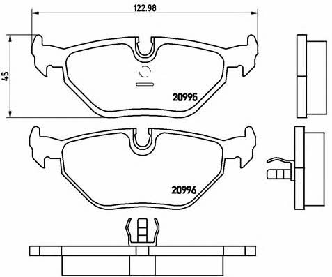 Тормозные колодки дисковые, комплект Brembo P 06 011