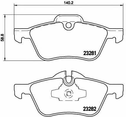 Тормозные колодки дисковые, комплект Brembo P 06 030