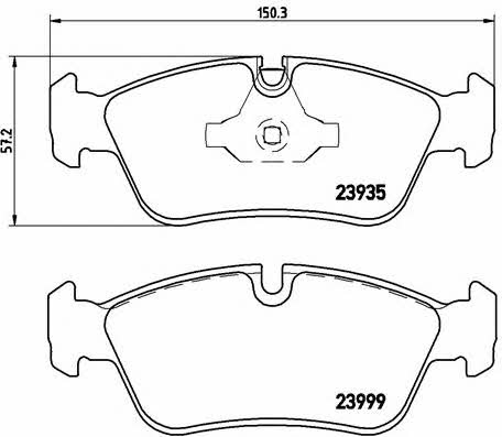 Тормозные колодки дисковые, комплект Brembo P 06 035