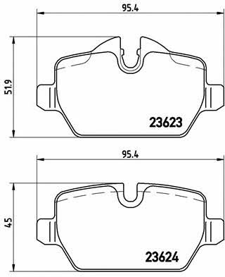 Тормозные колодки дисковые, комплект Brembo P 06 037