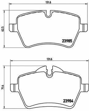 Тормозные колодки дисковые, комплект Brembo P 06 051