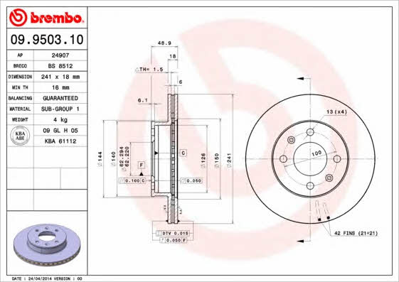 Купити Brembo 09950310 – суперціна на EXIST.UA!