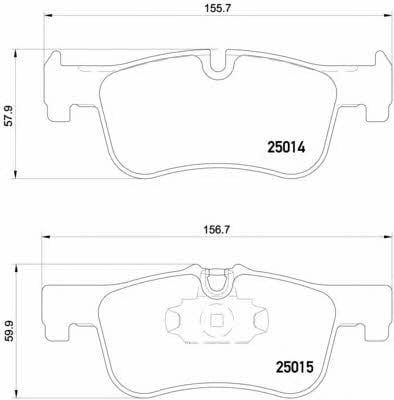 Тормозные колодки дисковые, комплект Brembo P 06 078