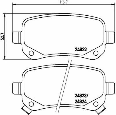 Тормозные колодки дисковые, комплект Brembo P 11 021