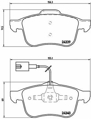 Тормозные колодки дисковые, комплект Brembo P 23 103