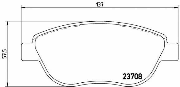 Тормозные колодки дисковые, комплект Brembo P 23 119