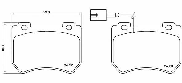 Тормозные колодки дисковые, комплект Brembo P 23 129