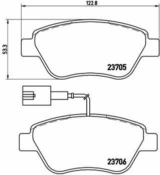 Тормозные колодки дисковые, комплект Brembo P 23 141