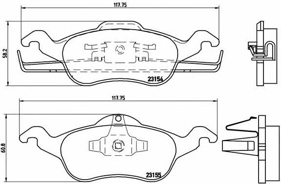 Тормозные колодки дисковые, комплект Brembo P 24 046