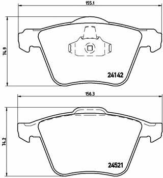 Тормозные колодки дисковые, комплект Brembo P 24 077