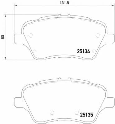 Тормозные колодки дисковые, комплект Brembo P 24 151