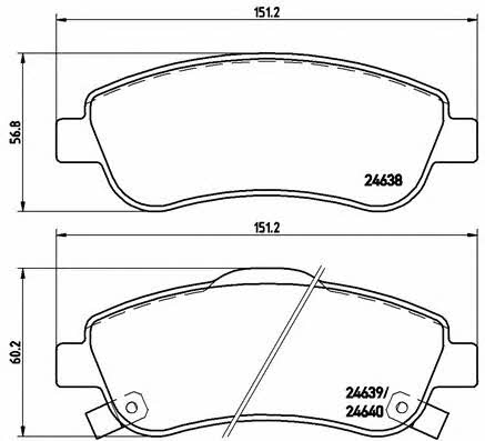 Тормозные колодки дисковые, комплект Brembo P 28 045