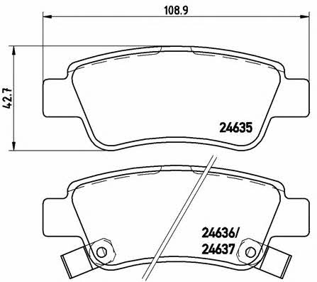 Тормозные колодки дисковые, комплект Brembo P 28 046