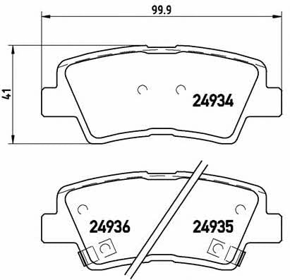 Тормозные колодки дисковые, комплект Brembo P 30 047