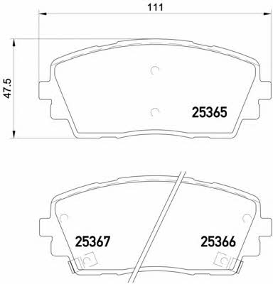 Тормозные колодки дисковые, комплект Brembo P 30 053