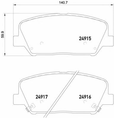 Тормозные колодки дисковые, комплект Brembo P 30 065