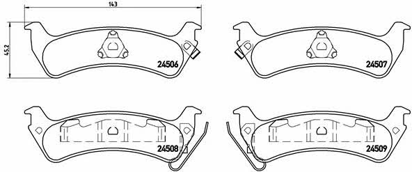 Тормозные колодки дисковые, комплект Brembo P 37 012