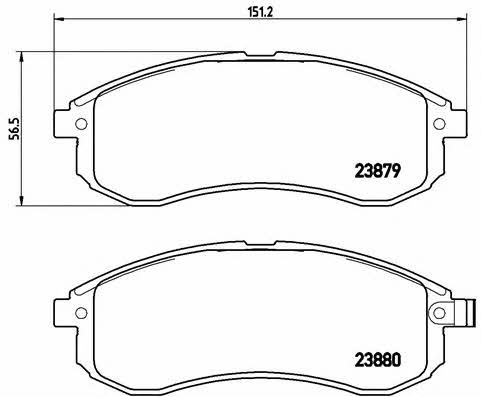 Тормозные колодки дисковые, комплект Brembo P 54 033