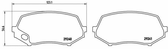 Тормозные колодки дисковые, комплект Brembo P 54 044