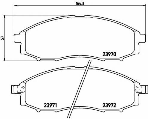 Тормозные колодки дисковые, комплект Brembo P 56 049