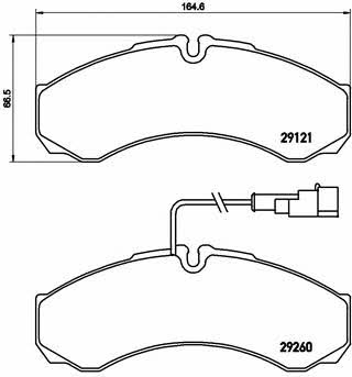 Тормозные колодки дисковые, комплект Brembo P 56 069