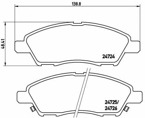 Тормозные колодки дисковые, комплект Brembo P 56 070