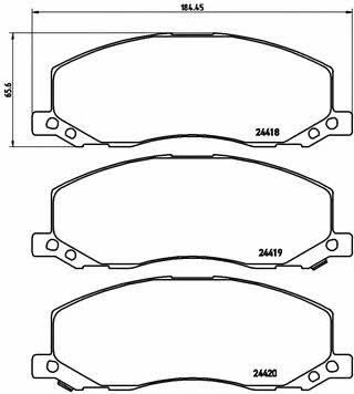 Тормозные колодки дисковые, комплект Brembo P 59 058