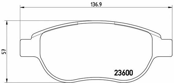 Тормозные колодки дисковые, комплект Brembo P 61 068