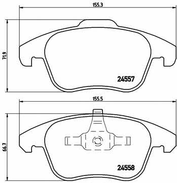 Тормозные колодки дисковые, комплект Brembo P 61 086