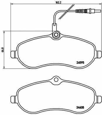 Тормозные колодки дисковые, комплект Brembo P 61 096