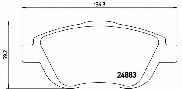 Тормозные колодки дисковые, комплект Brembo P 61 103