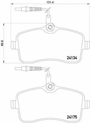 Тормозные колодки дисковые, комплект Brembo P 61 109