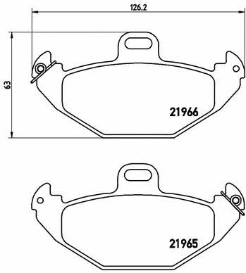 Тормозные колодки дисковые, комплект Brembo P 68 021
