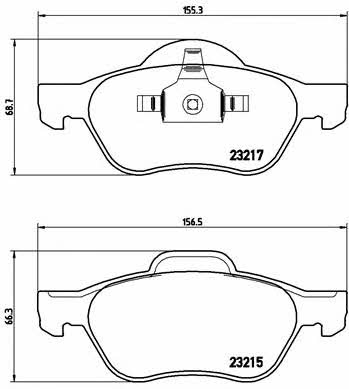Тормозные колодки дисковые, комплект Brembo P 68 029