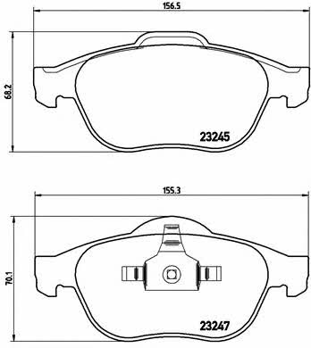 Тормозные колодки дисковые, комплект Brembo P 68 040
