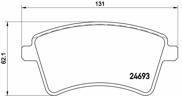 Тормозные колодки дисковые, комплект Brembo P 68 044