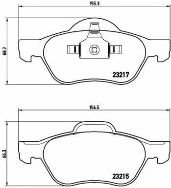 Тормозные колодки дисковые, комплект Brembo P 68 048