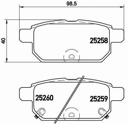 Тормозные колодки дисковые, комплект Brembo P 79 029