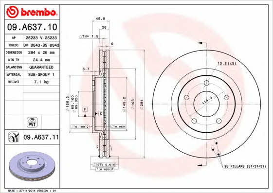 Купити Brembo 09A63710 – суперціна на EXIST.UA!