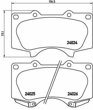 Тормозные колодки дисковые передние, комплект Brembo P 83 102