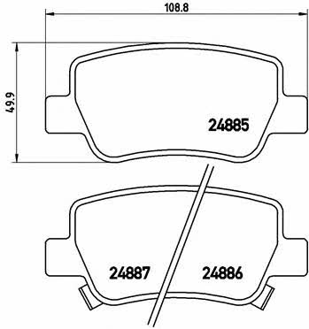 Тормозные колодки дисковые, комплект Brembo P 83 112